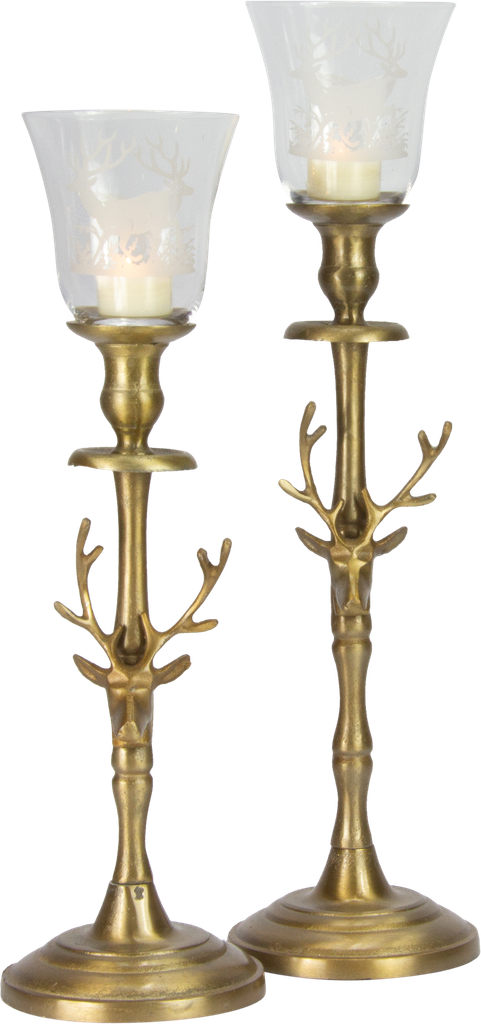 VENISON Kerzenständer 34 cm Metall messing