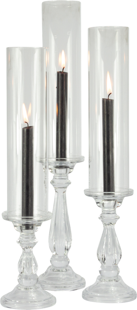 LUMIÈRE Kerzenständer 25,5 cm für Stab-und Stumpenkerzen Glas klar