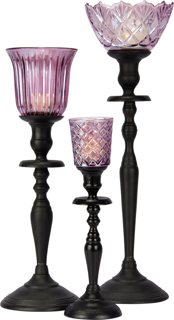 CRYSTAL Teelicht-Aufsatzglas 6,5 cm Glas fuchsia