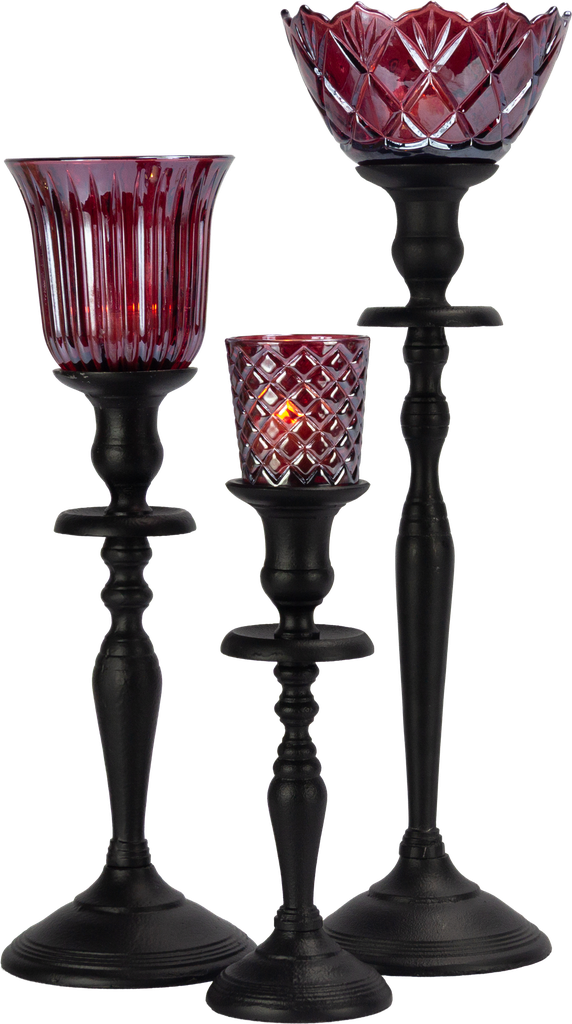 CRYSTAL Teelicht-Aufsatzglas 6,5 cm Glas rot