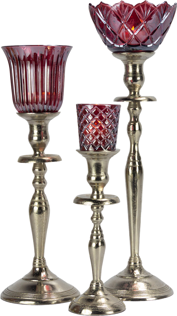 CRYSTAL Teelicht-Aufsatzglas 6,5 cm Glas rot