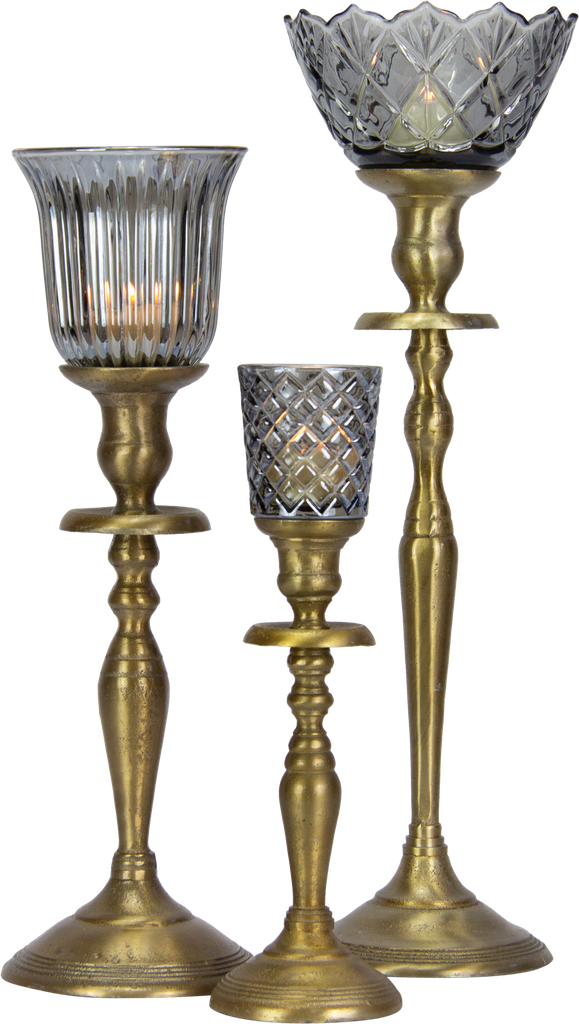 CRYSTAL Teelicht-Aufsatzglas 6,5 cm Glas smoke