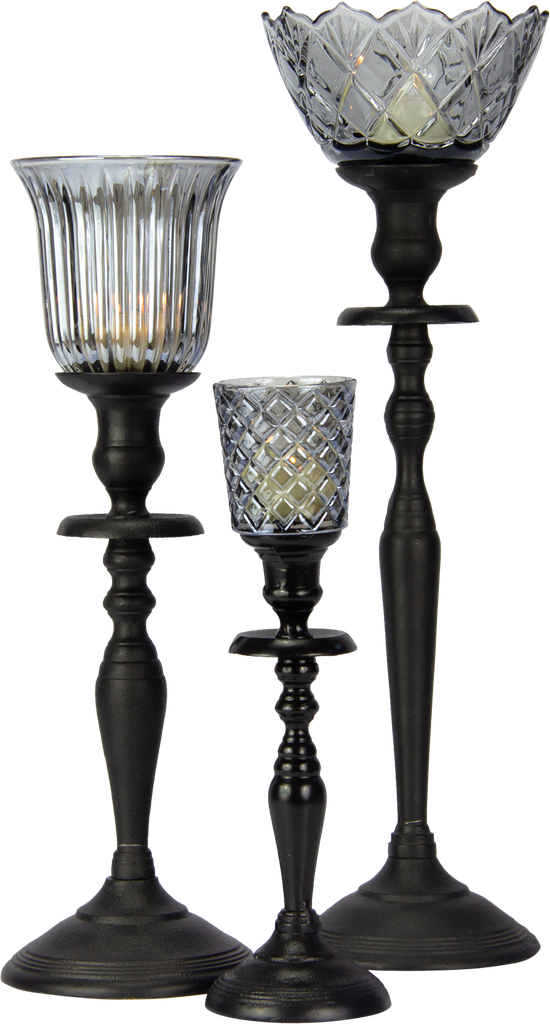 CRYSTAL Teelicht-Aufsatzglas 6,5 cm Glas smoke