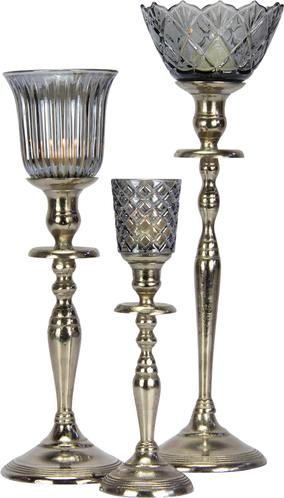 CRYSTAL Teelicht-Aufsatzglas 6,5 cm Glas smoke