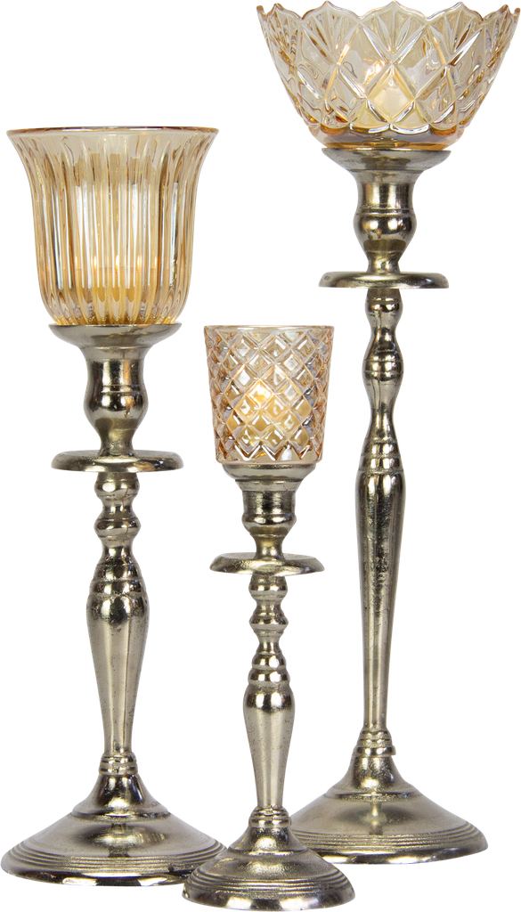 STELLA Teelicht-Aufsatzglas 10,5 cm Glas amber