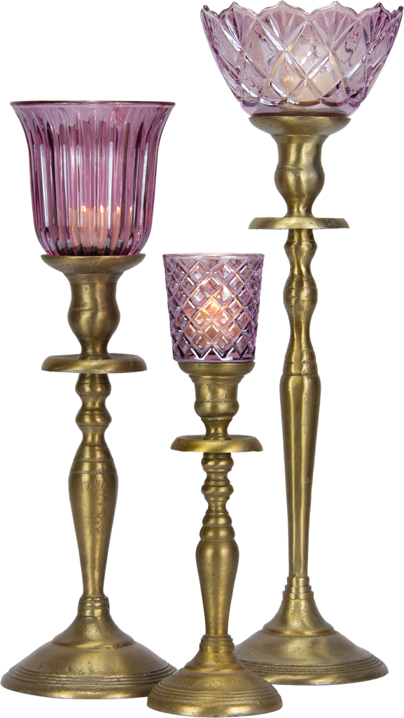 STELLA Teelicht-Aufsatzglas 10,5 cm Glas fuchsia