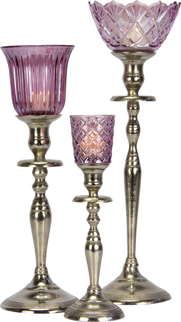 FIORI Teelicht-Aufsatzglas 8 cm Glas fuchsia