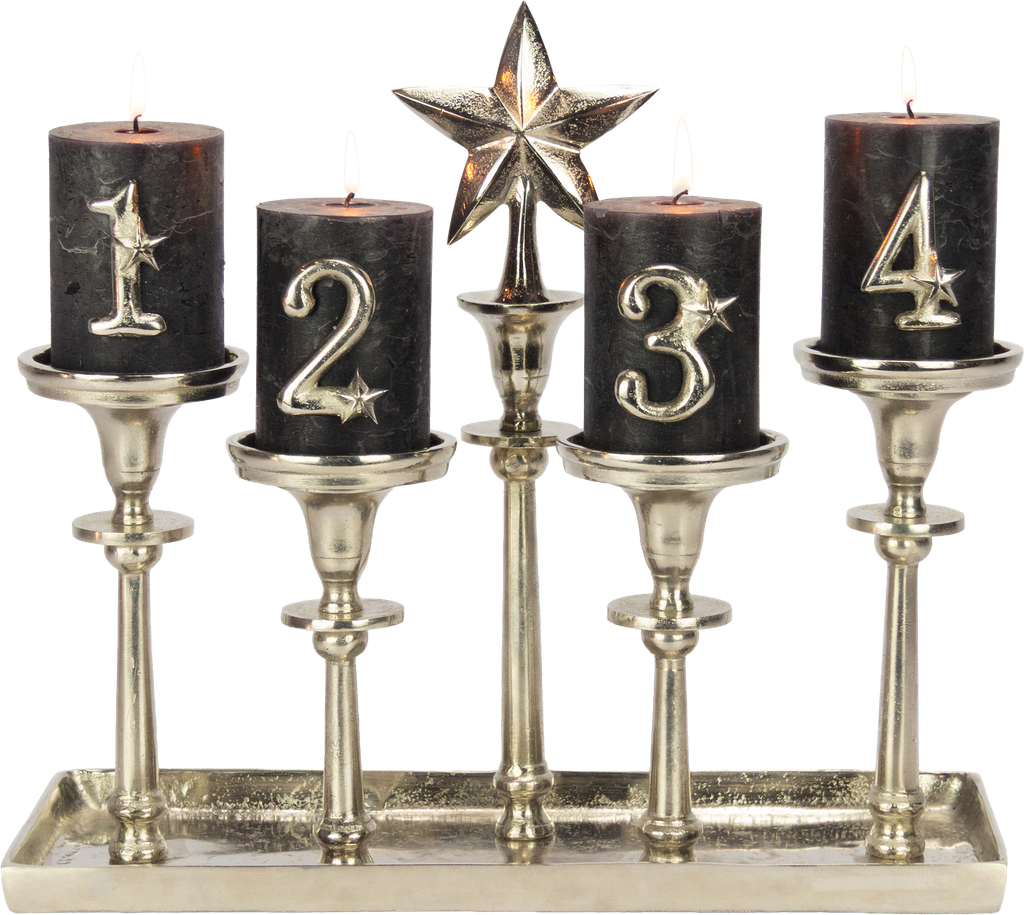 STAR Kerzenpin 4,5 cm Metall antik-silber