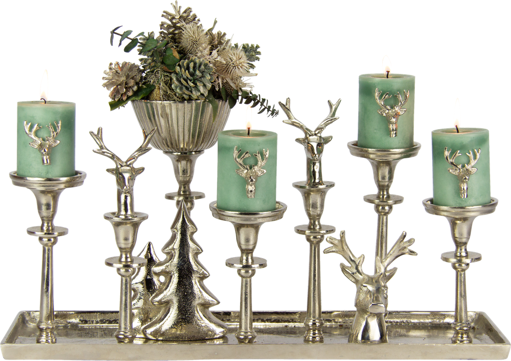 VENISON Kerzenpin 6 cm Metall antik-silber