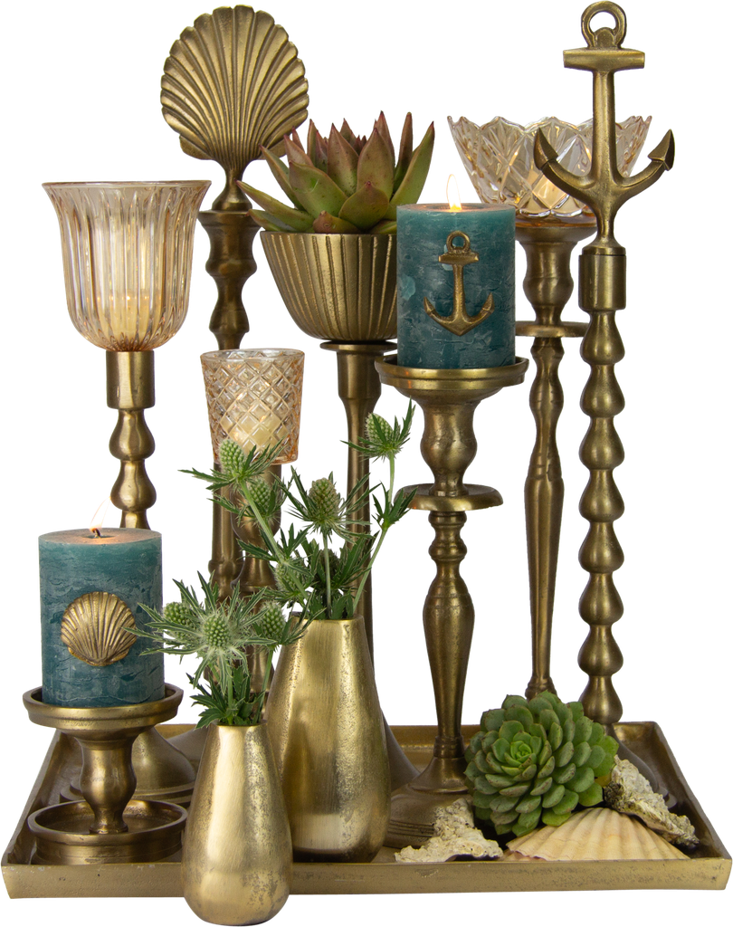 SHELL Kerzenpin 4,5 cm Metall messing