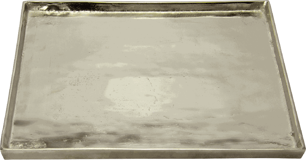 BASIC Kerzentablett 40 x 40 cm Metall antik-silber