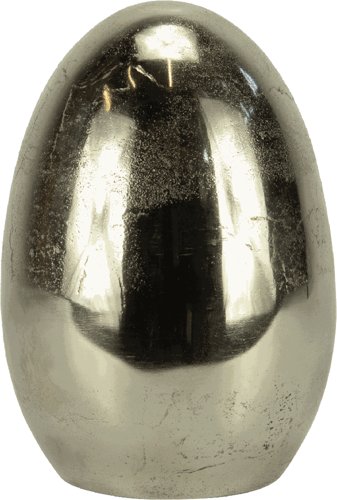 Ei stehend 23,5 cm Metall antik-silber