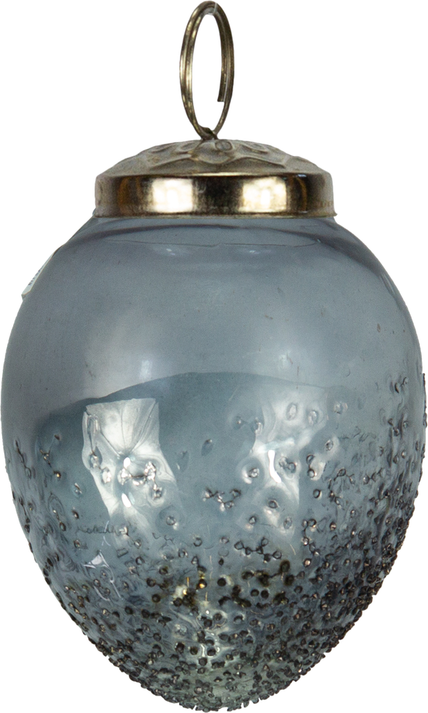 Ei zum Hängen 10 cm Glas smoke