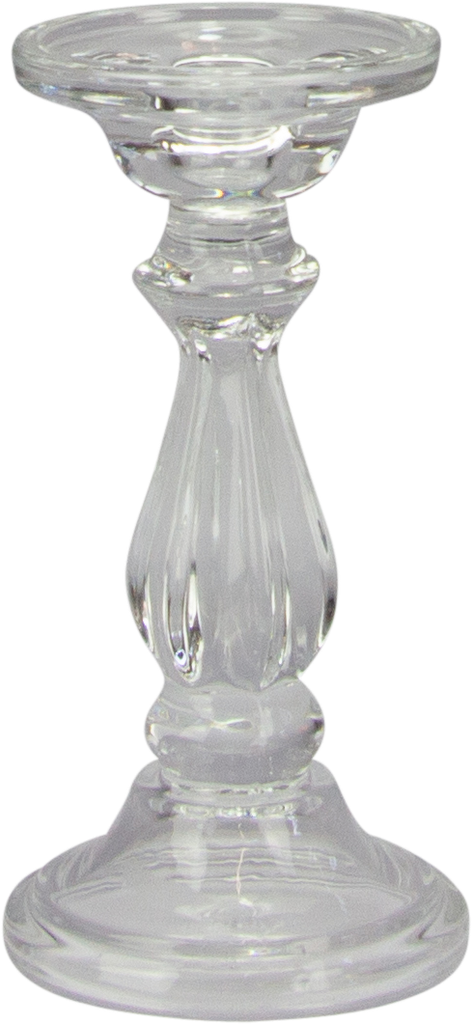 LUMIÈRE Kerzenständer 20 cm für Stab-und Stumpenkerzen Glas klar
