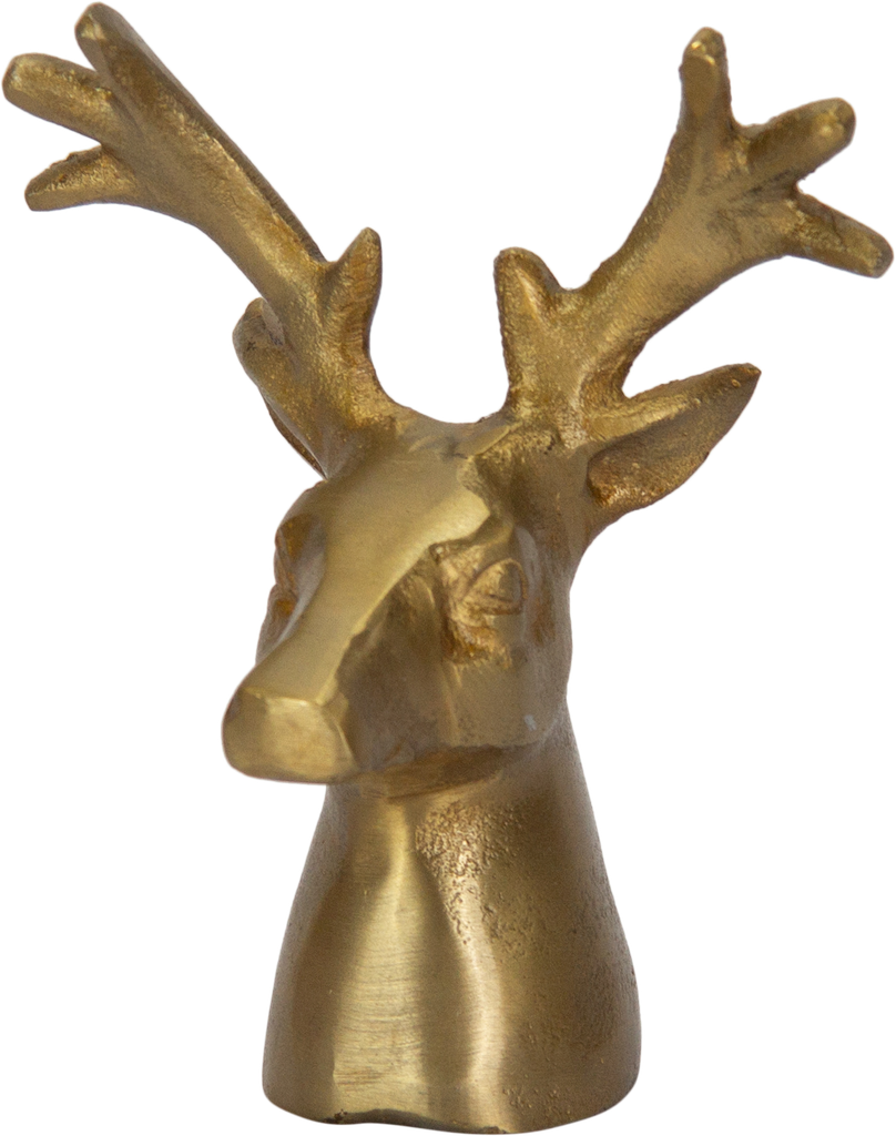 VENISON Hirsch Dekorationsobjekt 14,5 cm Metall messing