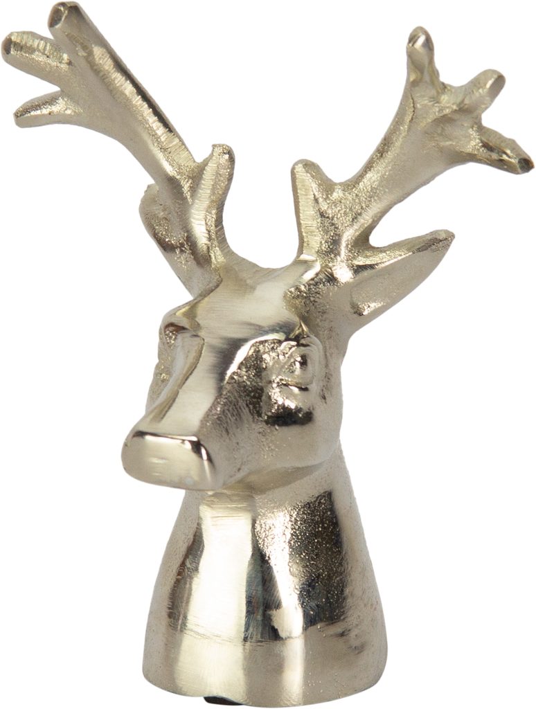VENISON Hirsch Dekorationsobjekt 14,5 cm Metall antik-silber
