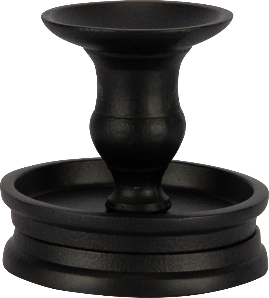 RONDO Kerzenständer Höhe 8,5 cm Metall schwarz