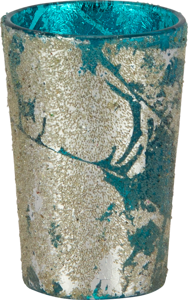 Windlicht 9 x Ø 6,5 Glas türkis