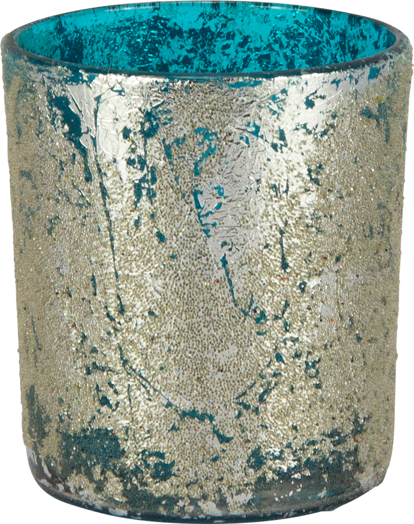 Windlicht 9 x Ø 8 Glas türkis