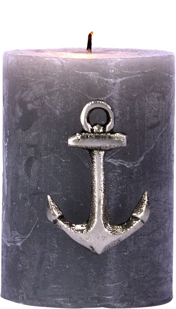 ANCHOR Kerzenpin 6,5 cm Metall antik-silber