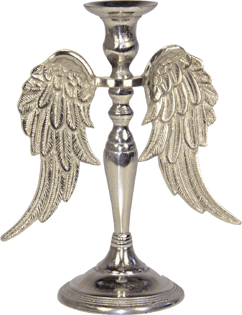 ANGELO Kerzenständer Höhe 27 cm Metall antik-silber