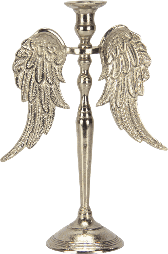 ANGELO Kerzenständer Höhe 36,5 cm Metall antik-silber