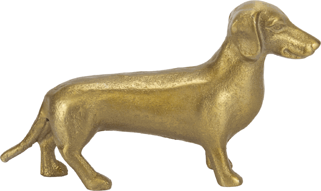 GUSTEL Dackel 17 cm Dekorationsobjekt Metall messing
