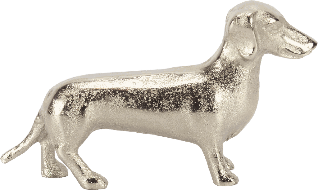 GUSTEL Dackel 17 cm Dekorationsobjekt Metall antik-silber
