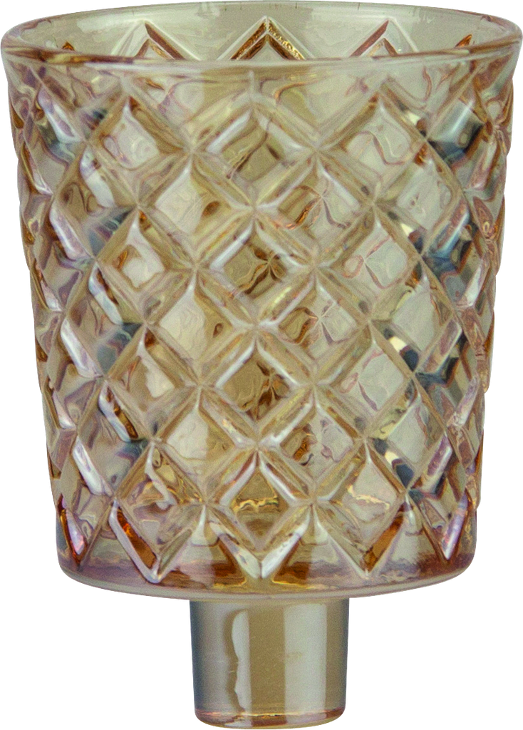 CRYSTAL Teelicht-Aufsatzglas 6,5 cm Glas amber