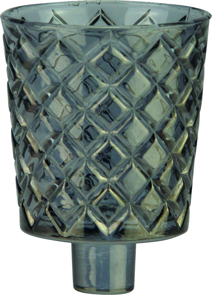 CRYSTAL Teelicht-Aufsatzglas 6,5 cm Glas smoke