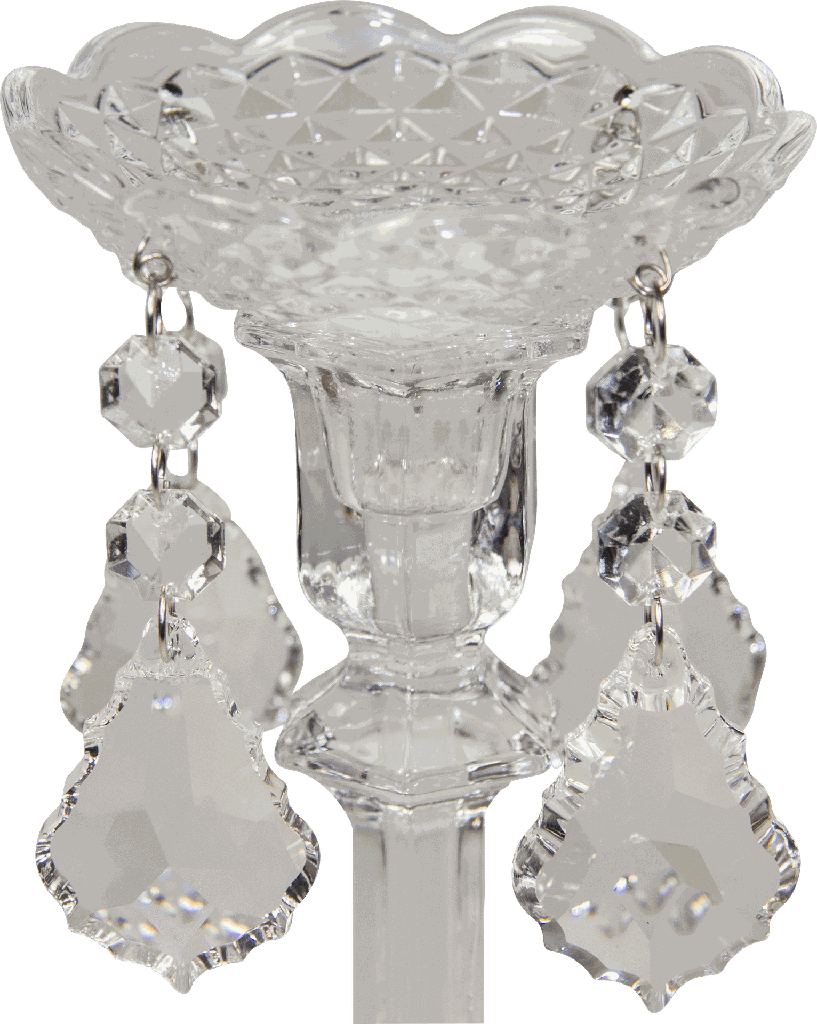 Kerzenteller Ø 10 cm mit 4 Wachteln Glas klar