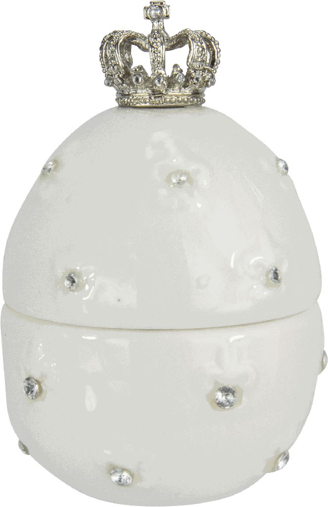 ROYAL Schmuckdose Porzellan weiß mit Strass