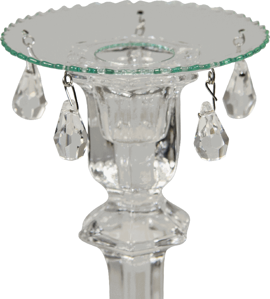 Kerzenteller Ø 9 cm mit 5 Kristallen Glas klar