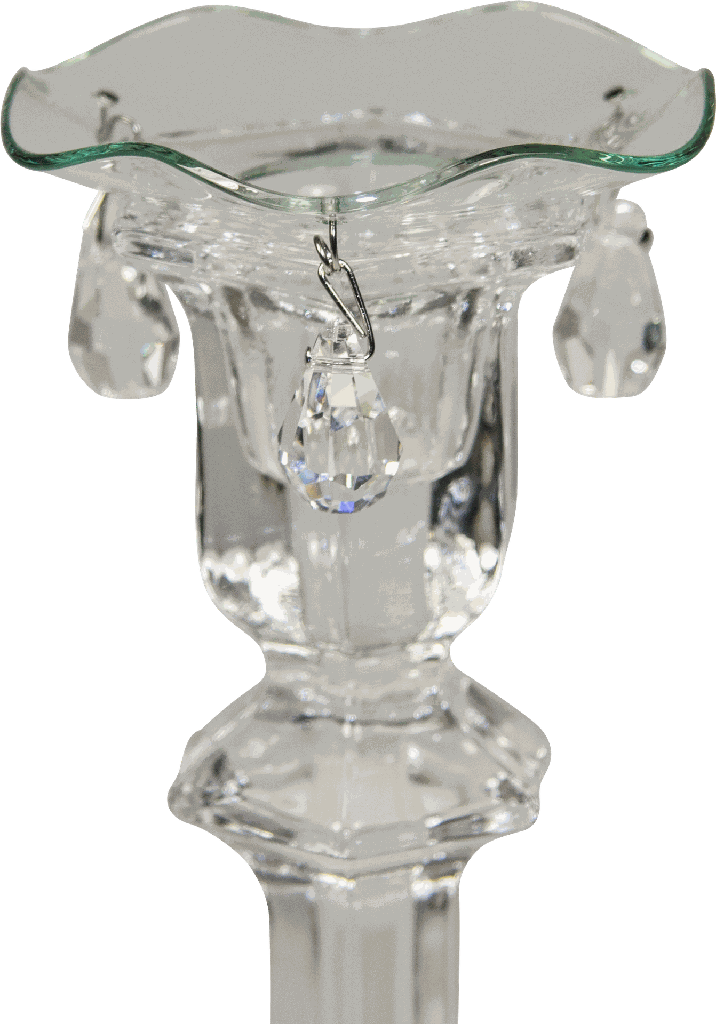 Kerzenteller Ø 7 cm mit 3 Kristallen Glas klar