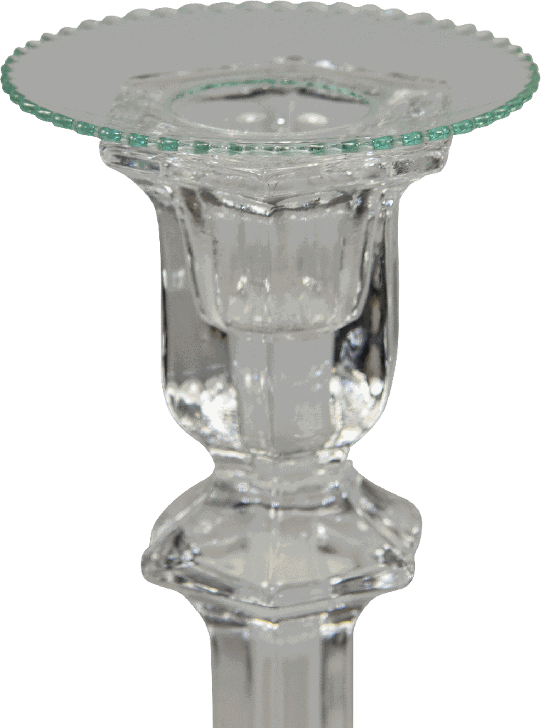 Kerzenteller Ø 7 cm mit Zackenrand Glas klar