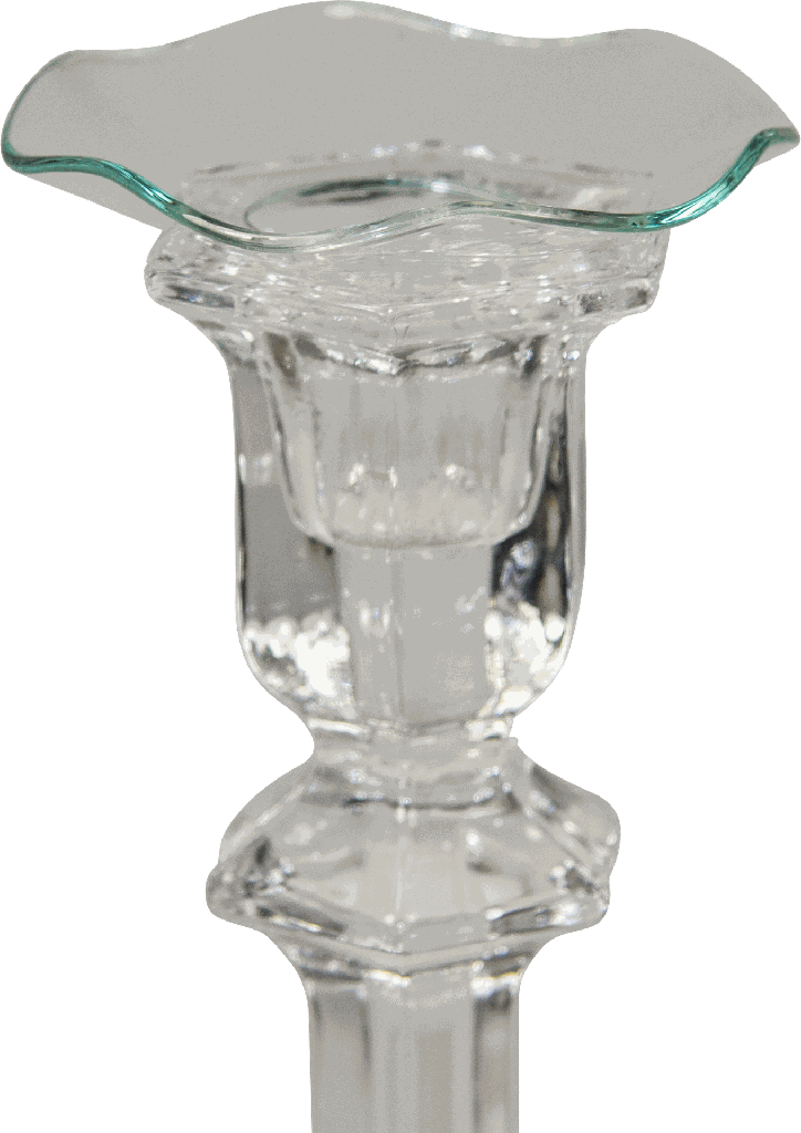 Kerzenteller Ø 7 cm gewellt Glas klar