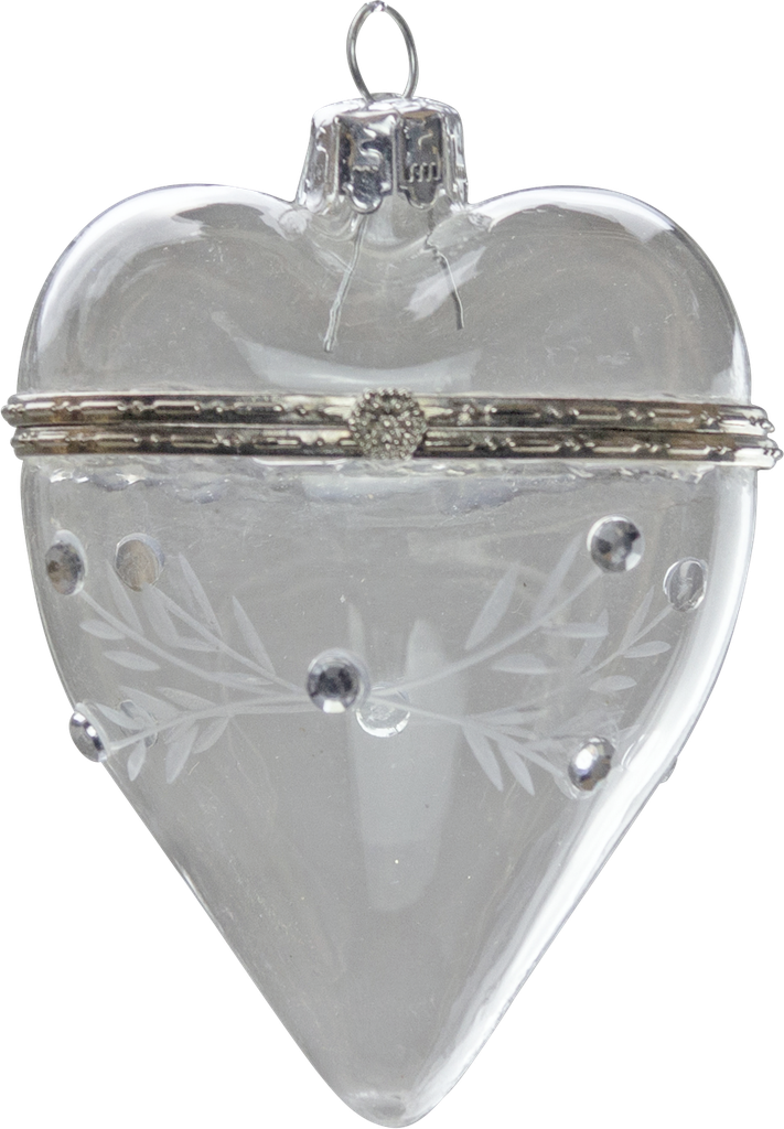 COEUR Herz zum Öffnen Glas klar mit Strass