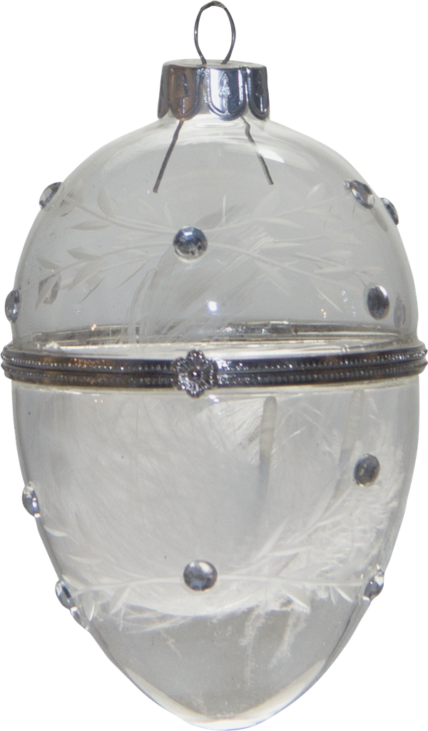 OSIRIS Ei zum Öffnen 10 cm Glas klar mit Strass