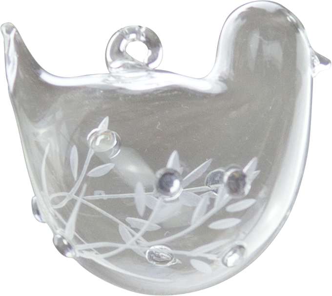 BIRD Vogel zum Hängen 4,3 cm Glas klar mit Strass