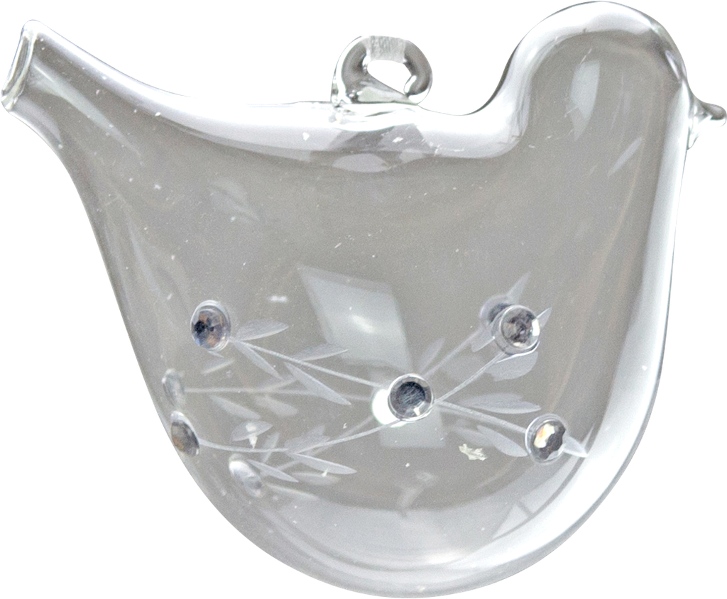 BIRD Vogel zum Hängen 6,1 cm Glas klar mit Strass