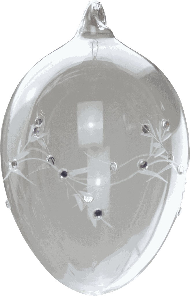 OSIRIS Ei zum Hängen 12 cm Glas klar mit Strass