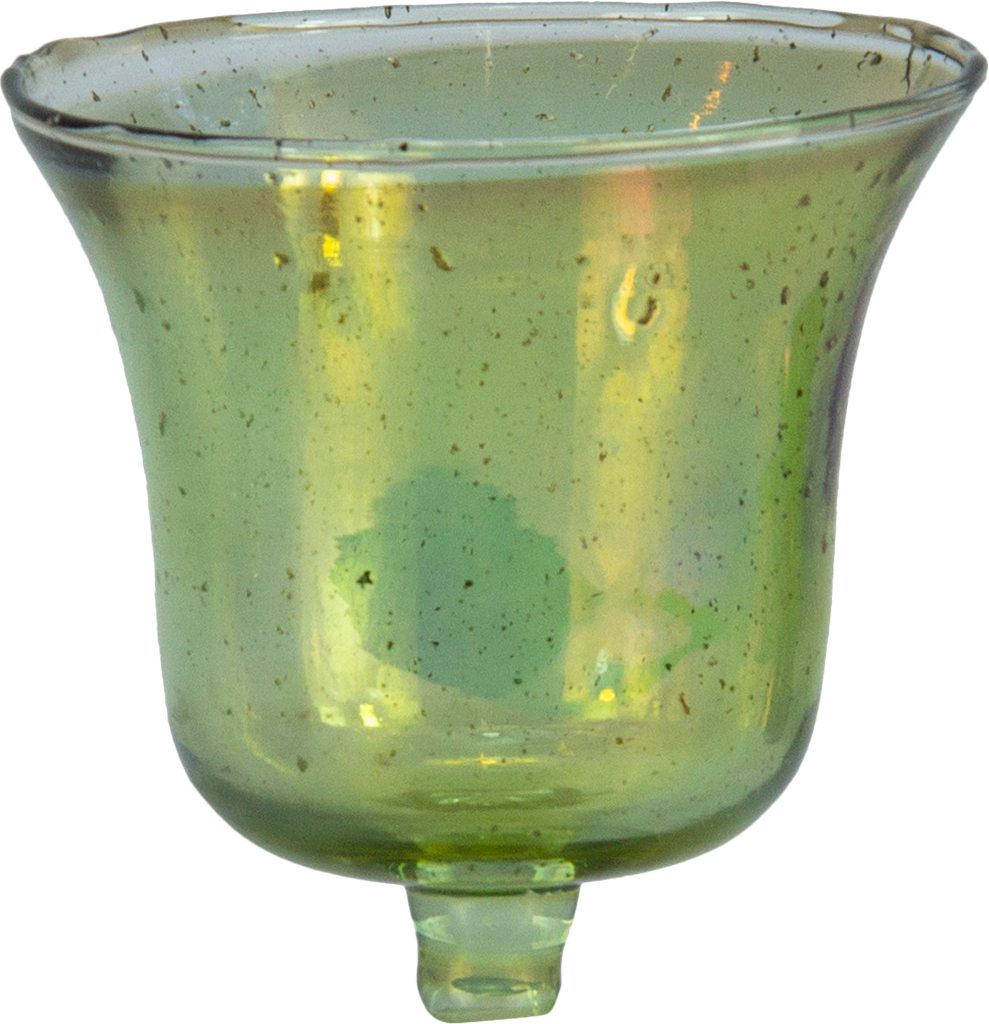 VINTAGE Teelicht-Aufsatzglas 8,75 cm Glas grün