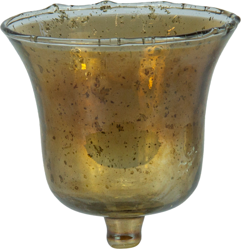 VINTAGE Teelicht-Aufsatzglas 8,75 cm Glas braun