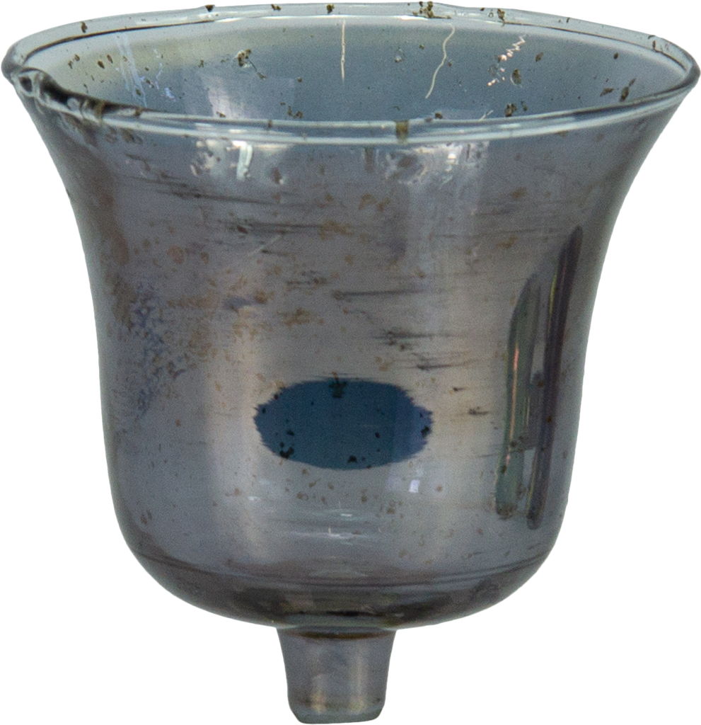 VINTAGE Teelicht-Aufsatzglas 8,75 cm Glas smoke