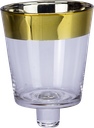 GOLD Teelicht-Aufsatzglas 7 cm Glas klar mit Goldrand