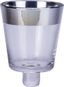 SILVER Teelicht-Aufsatzglas 7 cm Glas klar mit Silberrand