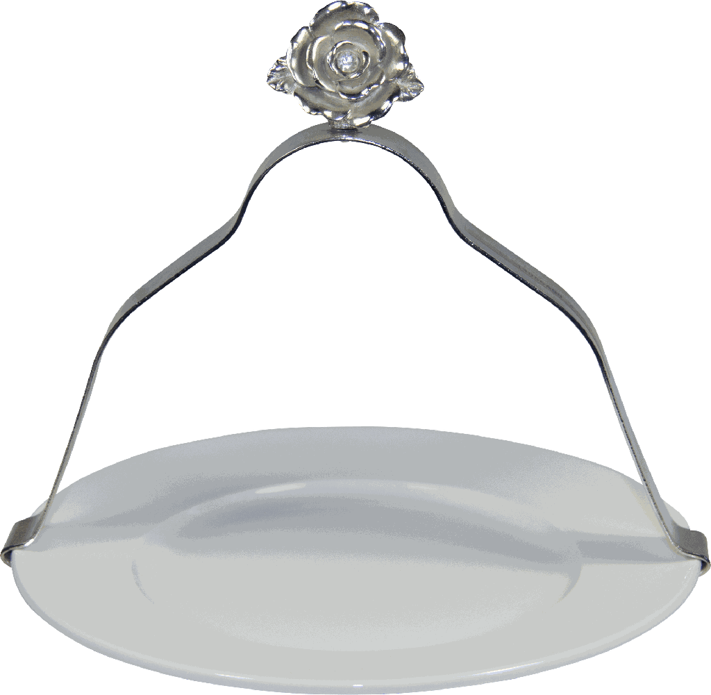 LA VIE EN ROSE Tellerhalter 33 cm Metall silber