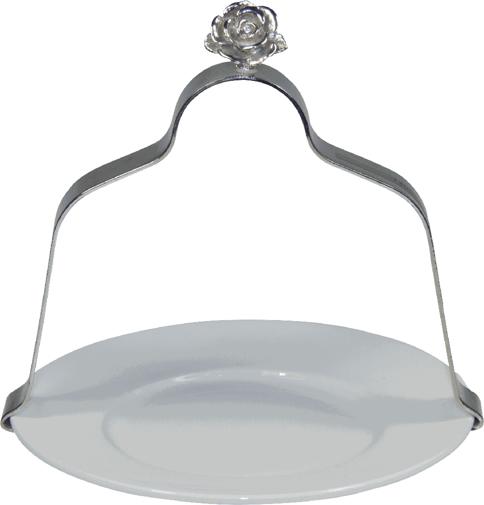 LA VIE EN ROSE Tellerhalter 18 cm Metall silber