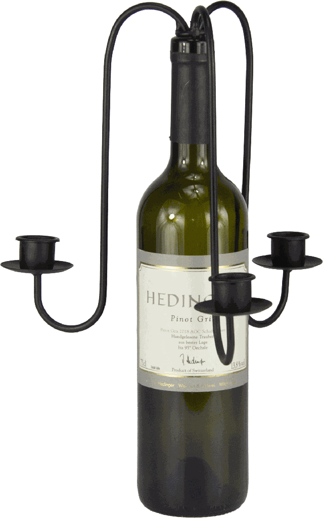 Flaschenleuchter 3-er Metall schwarz