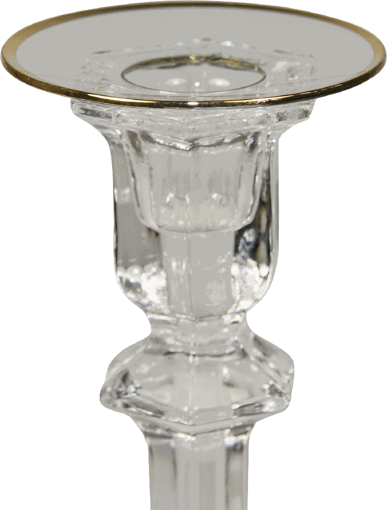 Kerzenteller Ø 7 cm Glas klar mit Goldrand